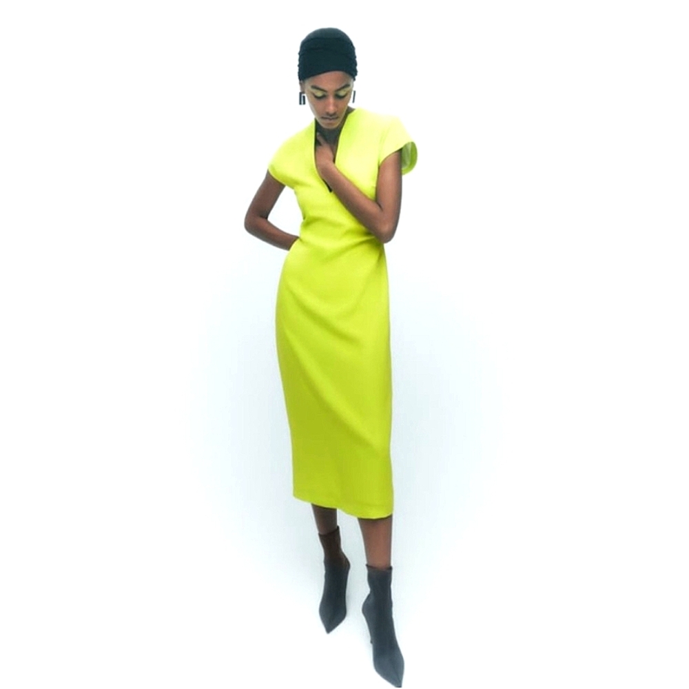 Zara lime green midi dress